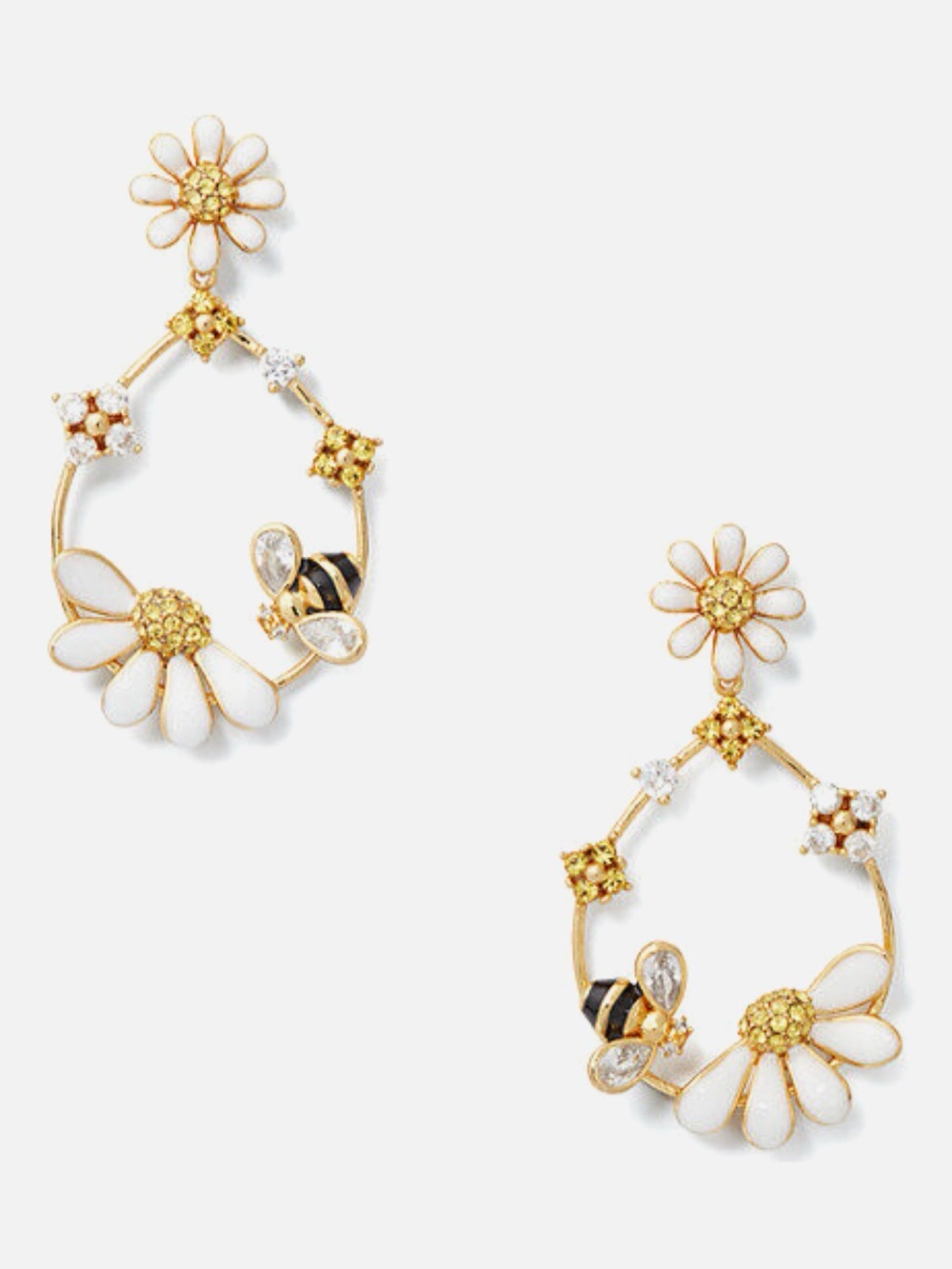 Kate Spade Bee and Daisies Statement Hoops Earrings -Gold
NWT
